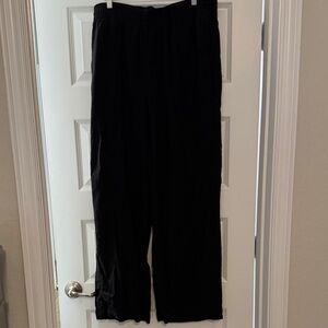 Old Navy Linen Black Women’s Elastic-Waist Wide-Leg Pants